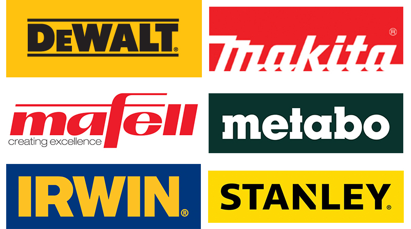 Brands we will be supporting: Dewalt, Makita, Mafell, Metabo, Irwin & Stanley